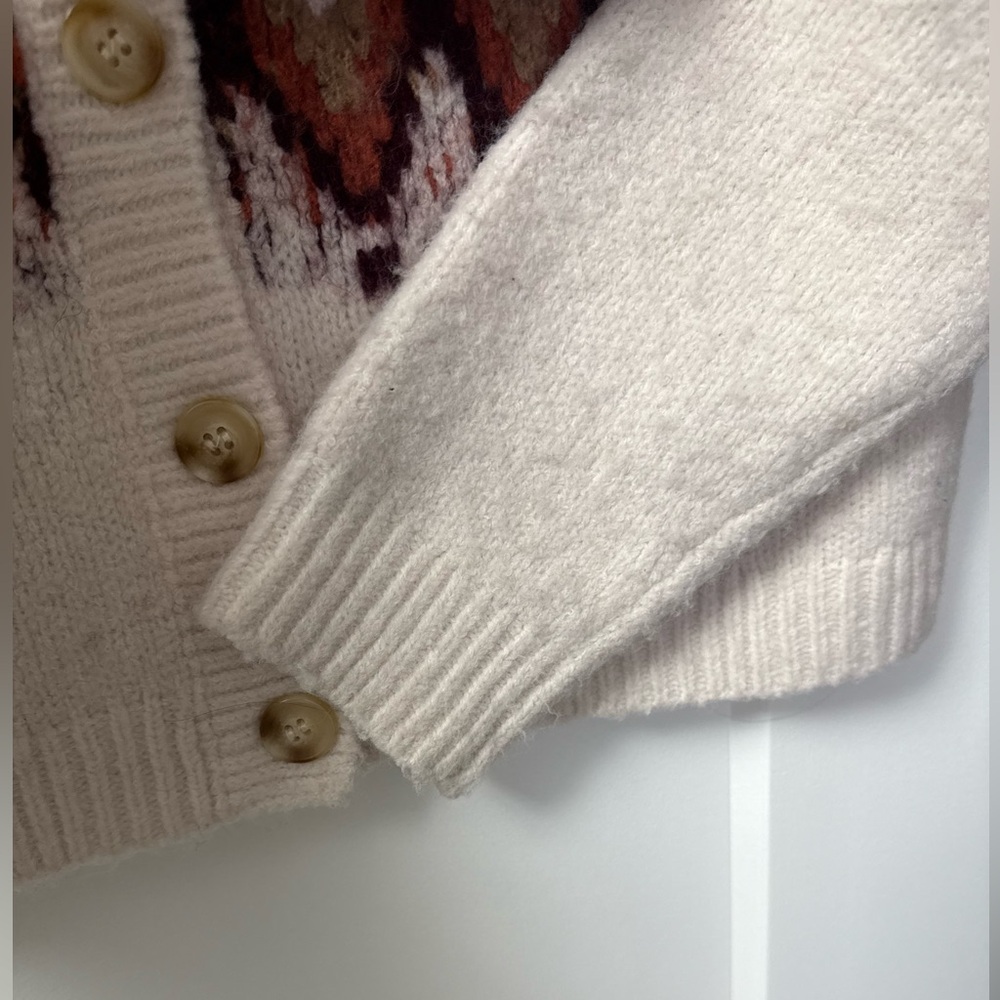 Heartloom Cream and Brown Patterned Cardigan - Picture 6 of 7